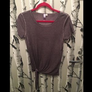 purple grey shirt with knot ✨